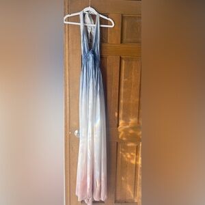 Love Shack Fancy Ombre Halter Maxi Dress